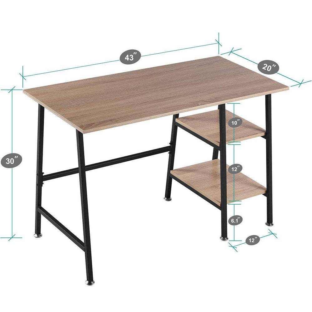 COOLBABY Simple Style Wood Table & Metal Frame Home Office Computer Desk Writing Study Workstation - COOL BABY