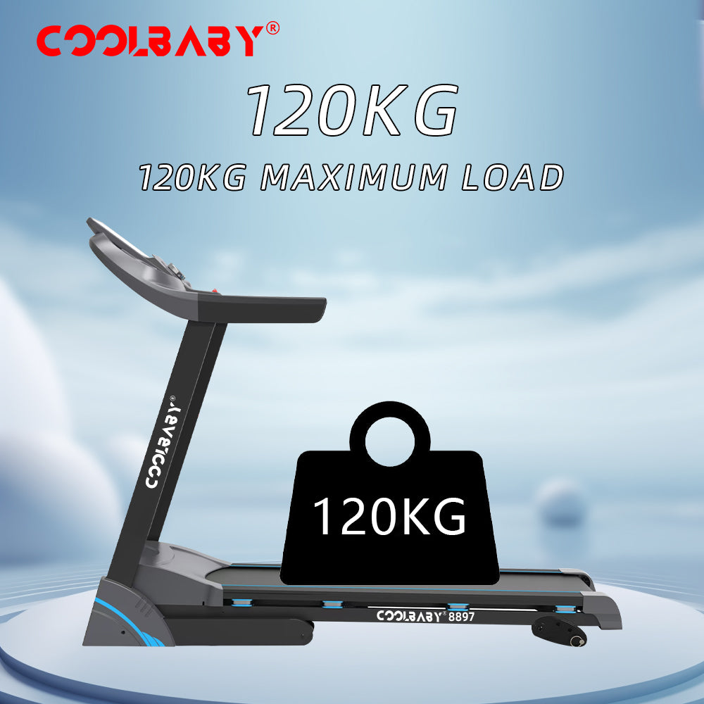 COOLBABY Folding Treadmill, Manual Incline Running Machine with 12 Preset Program, LCD Monitor & Heart Rate Sensor Exercise Equipment - COOLBABY