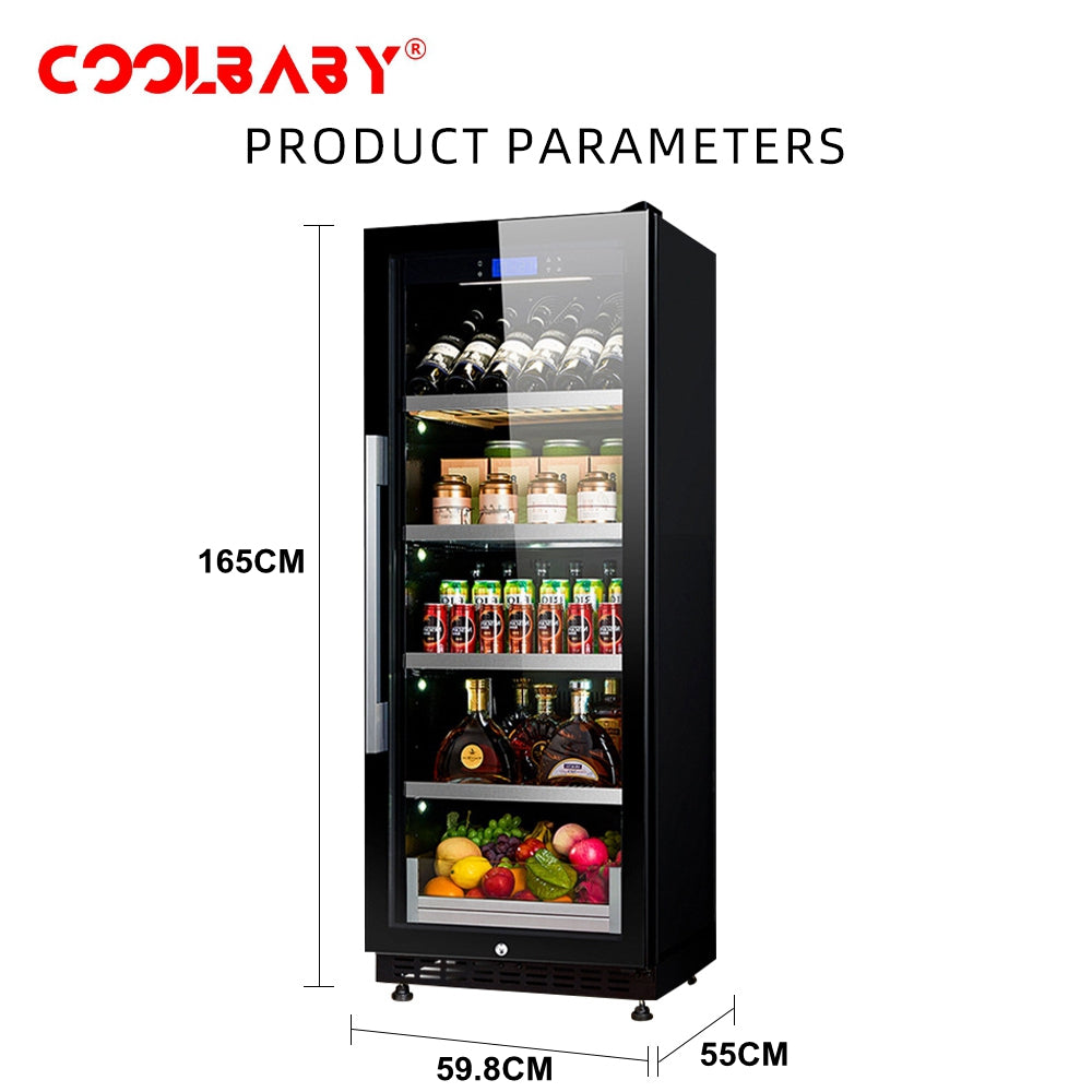 COOLBABY LZM-JG08/LZM-JG10(Double Temperature)Double Spell Wine Cabinet Ice Bar,Wine Cigar Tea Leaf Drinks Fruit Refrigerated Preservation