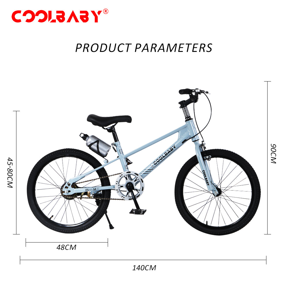 COOLBABY High carbon steel frame adjustable height double brake mountain bike for teenagers - COOLBABY