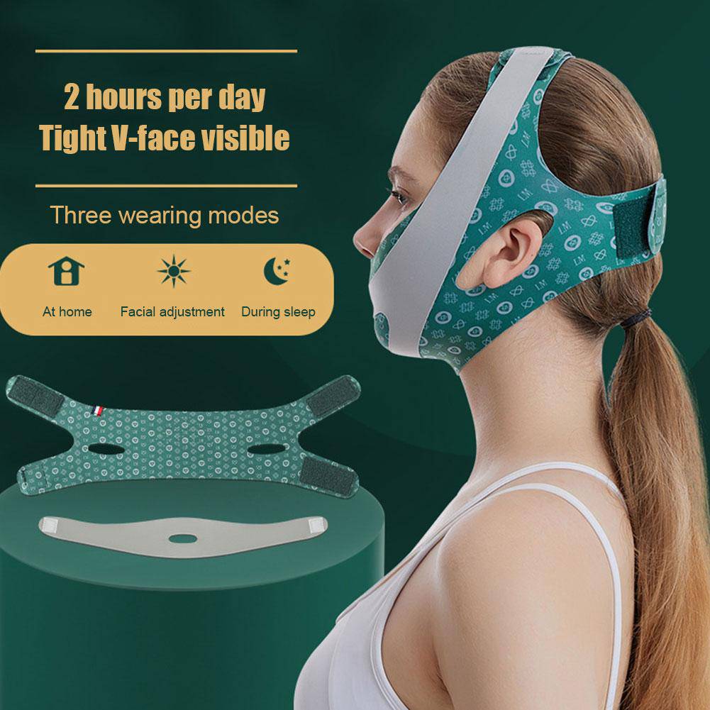 COOLBABY XQQ-SLBD Adjustable V Face Bandage Lift Up Belt Reduce Double Chin Face Sculpting Sleeping Mask Facial Skin Care Tool Face Lifting Tapes - COOL BABY