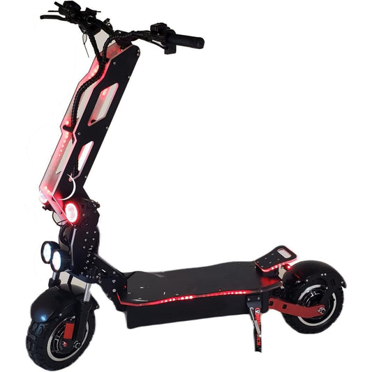 Dual Motor Electric Scooter, 4000w, 95km/h, Black & Red - COOLBABY