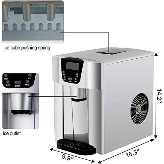 Ice Maker Machine 3 In 1 Counter, Silver - COOLBABY