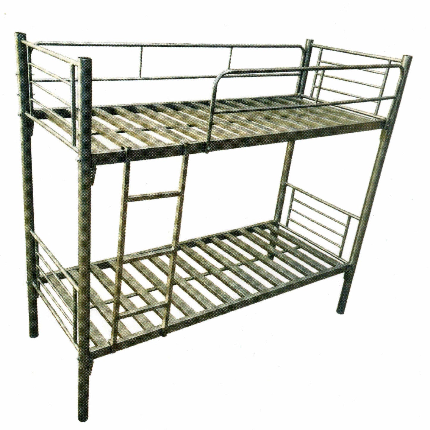 Al Mubarak Heavy Steel Dual Bunk Bed with Ladder, HK-4, Silver - COOLBABY