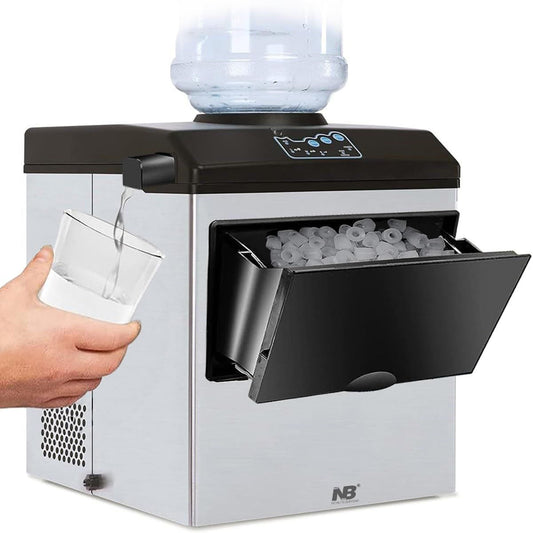 NB 2 in 1 Stainless Steel Ice Maker Machine with Cold Water Dispenser - COOLBABY