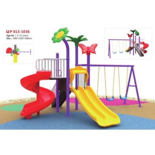 Outdoor Garden Climbing Frame, Swing & Slide Children Playground Set , 1036 - COOLBABY