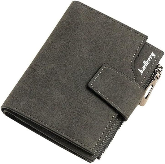 COOLBABY QB71-5 Small Trifold Card Holder Wallet Grey - COOLBABY