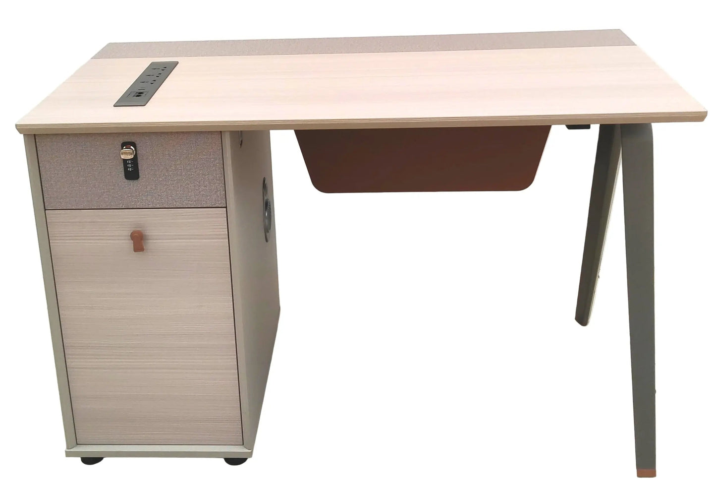 Office Table – Premium HDF Office Desk with Metal Frame, Drawer & Cabinet (120 cm / 140 cm)
