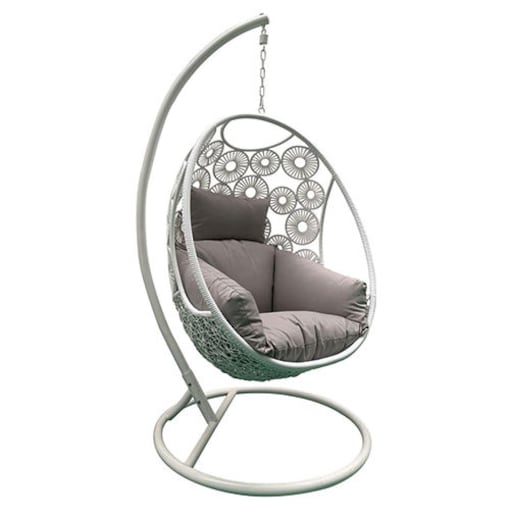 Creative Living Swing with Cushion, White & Grey - COOLBABY