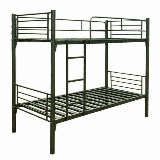 Al Mubarak Steel Dual Bunk Bed with Ladder, HK-2, Silver - COOLBABY