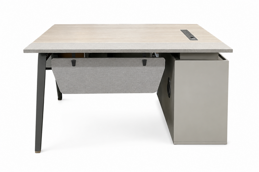 Office Table YD‑1412 – Modern White Oak HDF Office Desk for Home & Workplace