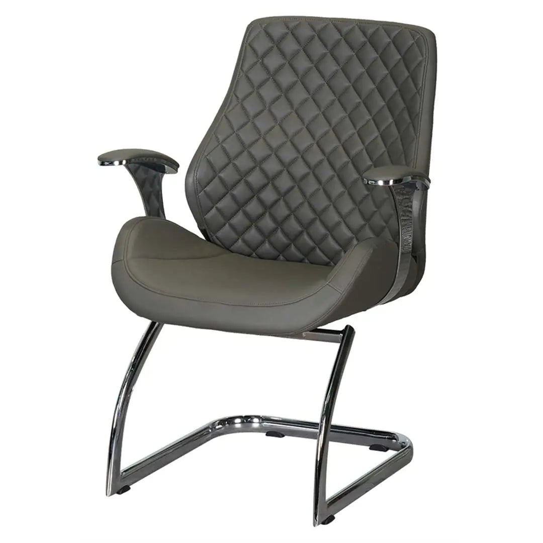 Office Visitor Chair 1107‑C – Ergonomic PU Leather Guest Chair (Black)