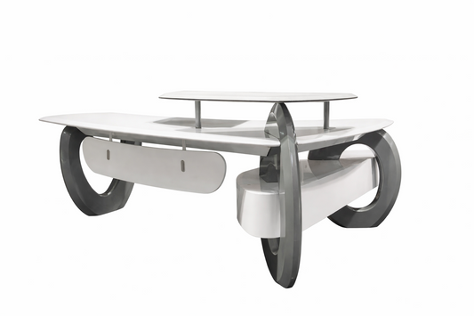 Executive Office Table – Glossy Grey Color (Model BG‑999)