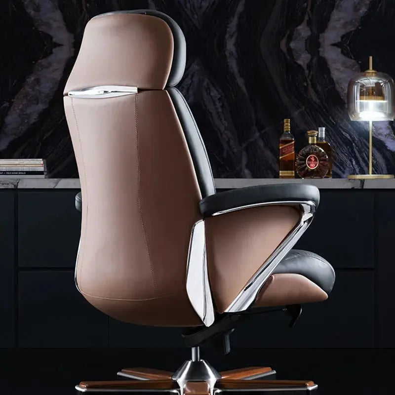 Highback Executive Office Chair – 1605A Premium Leather Ergonomic Chair