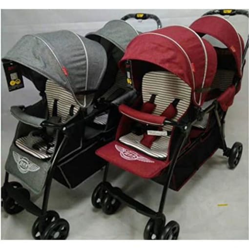 Twin Baby Foldable Stroller, Grey - COOLBABY