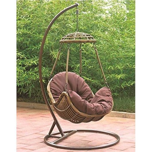 CFC Rattan Garden Hammock Swing Chair - Brown - COOLBABY