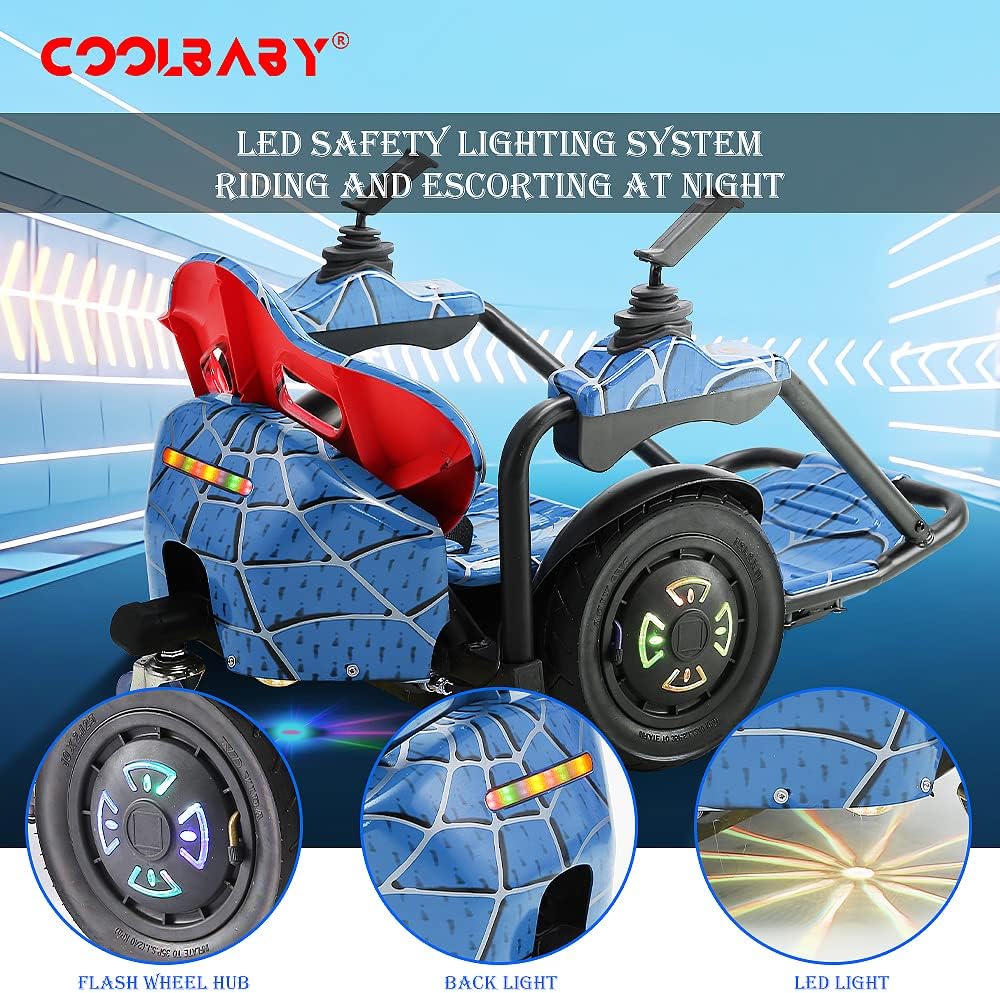 COOLBABY K8 360 Drift 10 "Tires Two-Handed Electric Scooter Go Cart Kating Car for Kids - COOLBABY