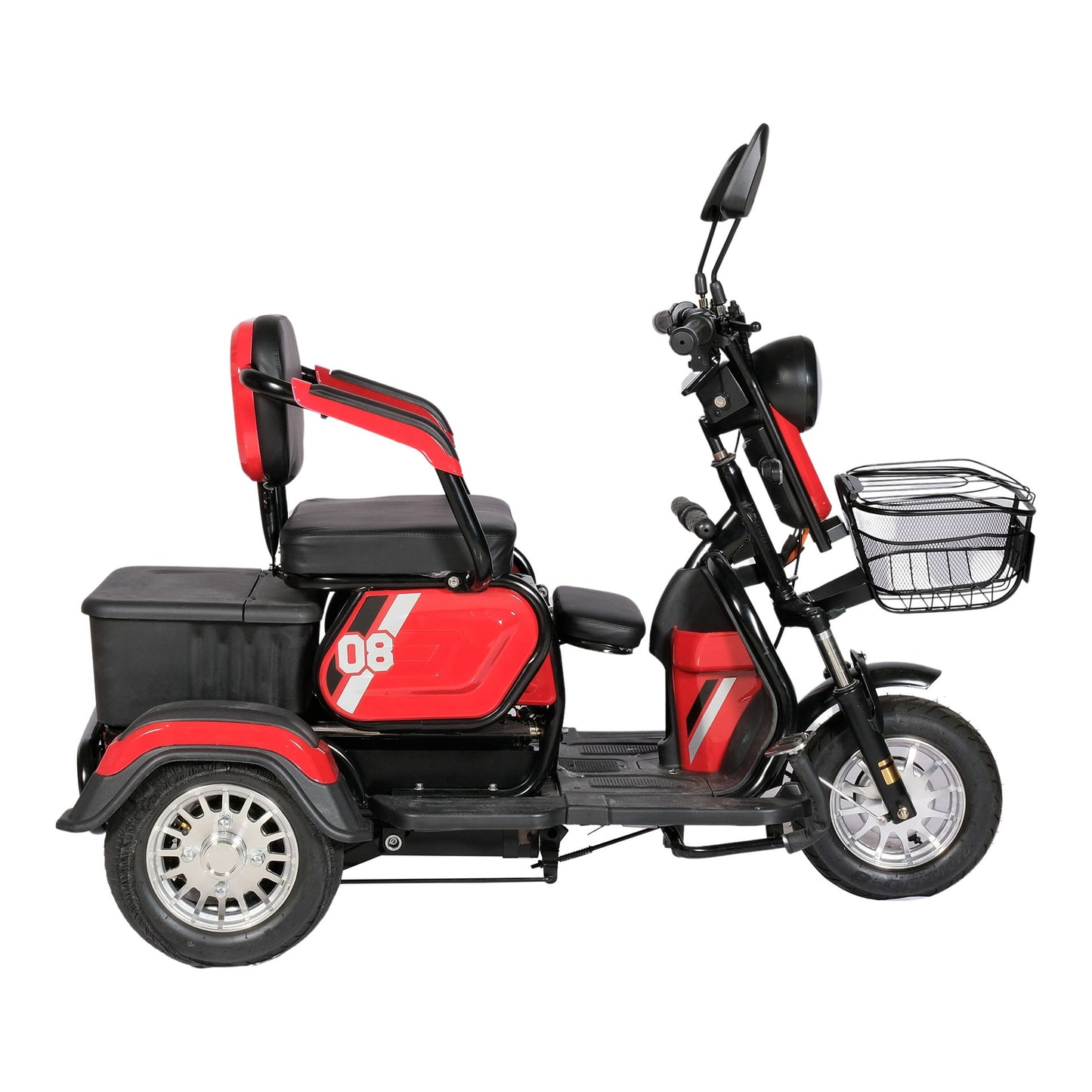 Chenxn 3 Wheel Electric Scooter Bike With Storage, 600W, Red - COOLBABY