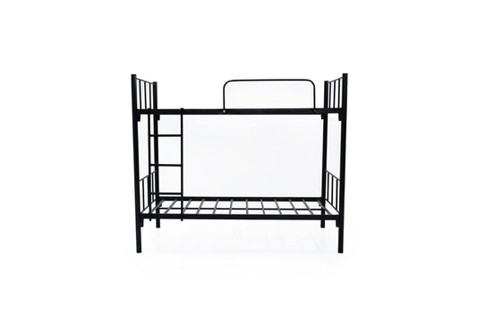 NAD‑HK2 Bunk Bed with Ladder – Durable Steel Twin Bunk Bed (Grey / Silver / Black)