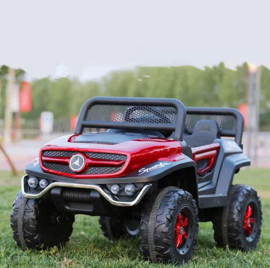 GettBoles 158 Battery Operated Ride on Jeep for Kids with Music, Lights and Swing- Electric Remote Control Ride on Jeep for Children to Drive of Age 1 to 6 Years, Metallic Red - COOLBABY