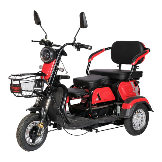 Chenxn 3 Wheel Electric Scooter Bike With Storage, 600W, Red - COOLBABY