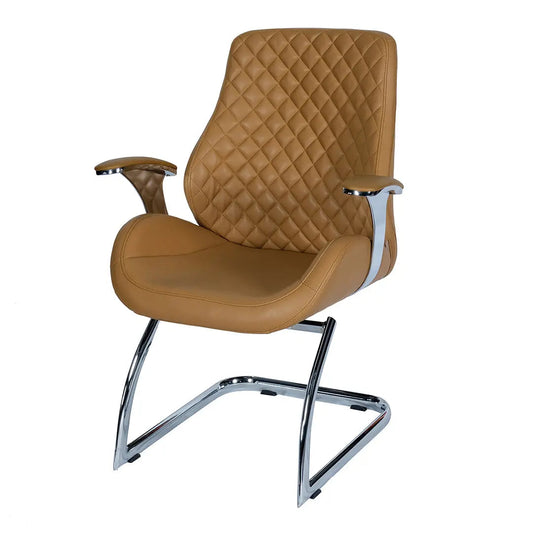 Office Visitor Chair 1107‑C – Ergonomic PU Leather Guest Chair (Black)