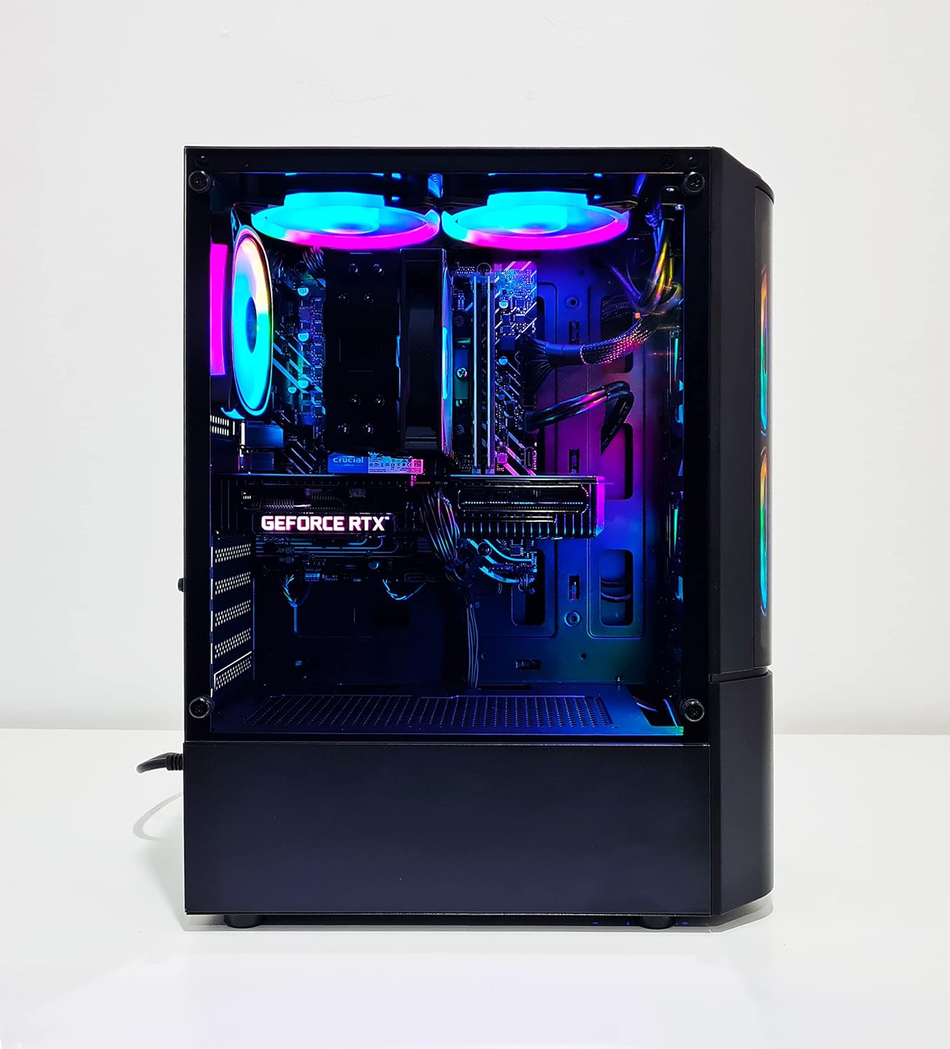 2FR RGB Gaming PC - Intel i7-12700F, 32GB DDR4, Nvidia RTX 4070 Super, 1TB NVME M.2 SSD, RGB CPU Case, Windows 10 pro, 1 Year Warranty - COOLBABY