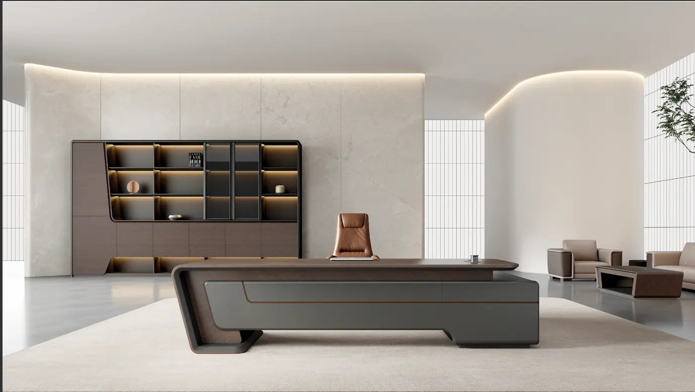 HT‑320‑C Executive Cabinet – Luxury Modern Office Storage Unit (320 × 210 cm)