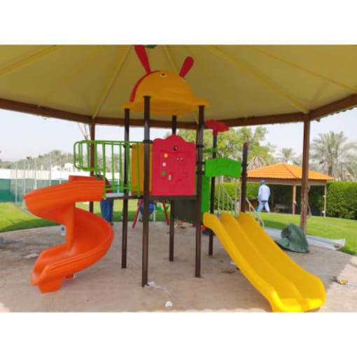 Galb Outdoor Playground with S Slide, double slide & 3 seater Swing slide - Measuring 600cm*400cm*400cm - COOLBABY