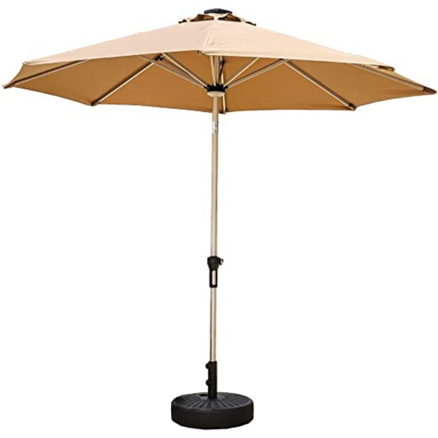 Yatai Solar LED Light Bars Patio Outdoor Sunshade Umbrella, Brown - COOLBABY