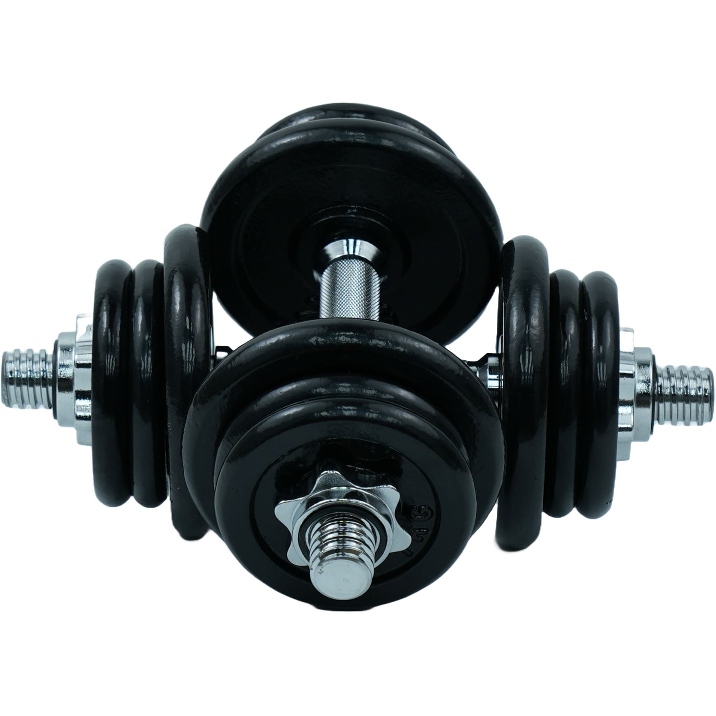 Fitness Adjustable Dumbbell Set – Pair | 20 Kg Cast Iron Weights with Spinlock Collars