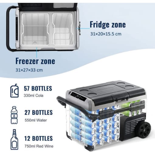 Alpicool Car Mini Fridge with Car Rechargeable Battery, 35L - COOLBABY