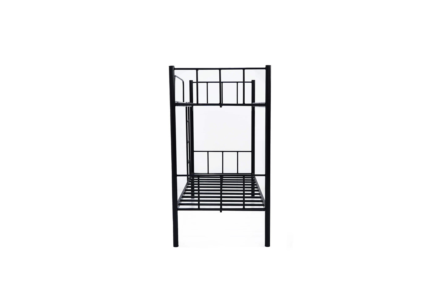NAD‑HK2 Bunk Bed with Ladder – Durable Steel Twin Bunk Bed (Grey / Silver / Black)