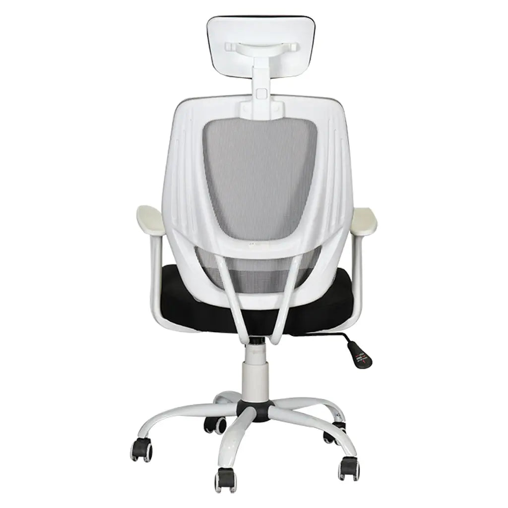 MA‑319 Ergonomic Mesh Office Chair with Headrest – Black & White