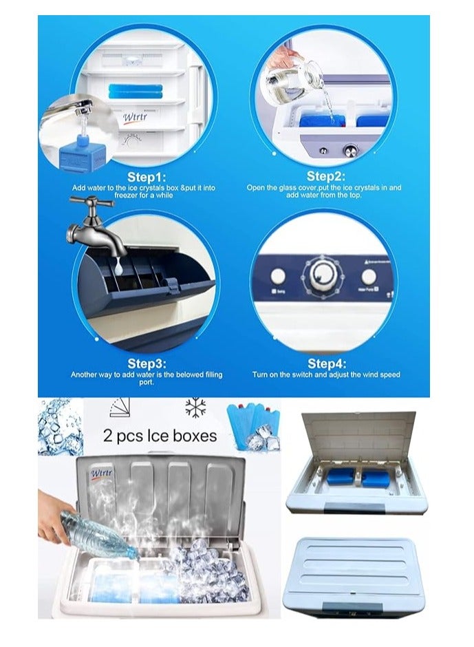 120L Heavy‑Duty Evaporative Air Cooler – 550W Industrial Cooling Fan, 3 Wind Speeds, Automatic Swing, Large Water Tank, Portable Floor‑Standing Home & Outdoor Cooler - COOLBABY
