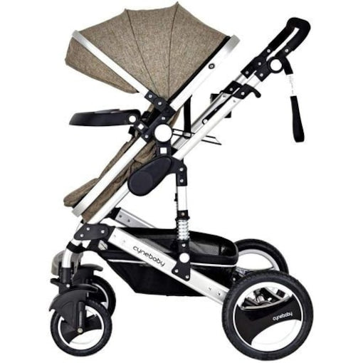 3 in 1 K7 Baby Stroller Canopy Pram, Khaki - COOLBABY