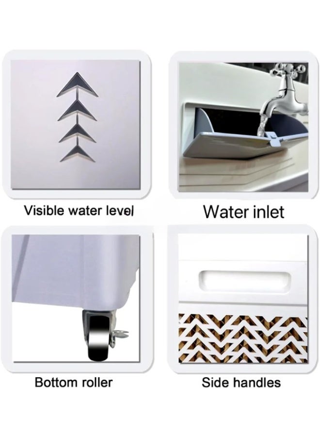 100L Heavy‑Duty Industrial Air Cooler – 3‑in‑1 Evaporative Cooling Fan, 3 Wind Speeds, LED Control, Portable Indoor/Outdoor Air Conditioning System, Floor‑Standing Home Cooler - COOLBABY