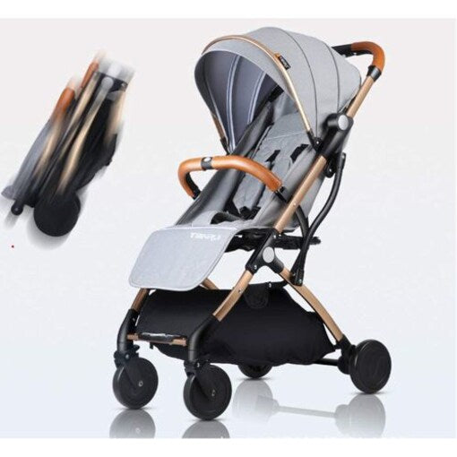 Portable Baby Stroller Travelling Pram, Grey, Green - COOLBABY