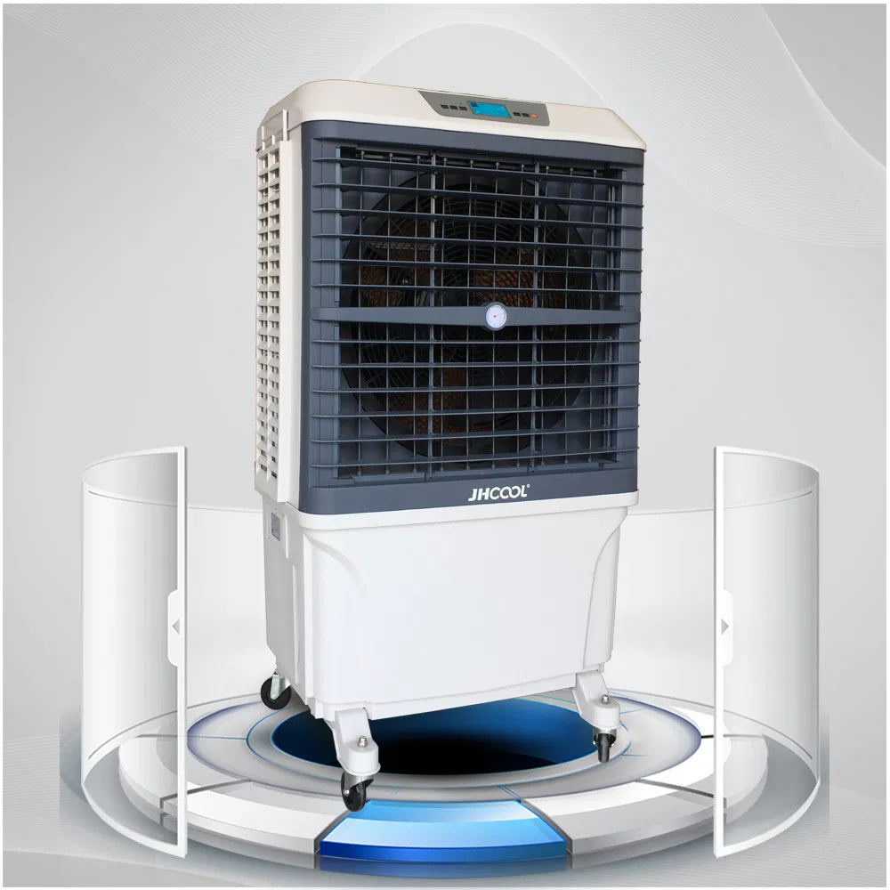 Portable Room Air Cooler with 20L+ Water Tank – Mini Evaporative Cooling Fan, LED Control, Remote, Low‑Noise Operation, 8000 CMH Airflow, Office & Home Use - COOLBABY
