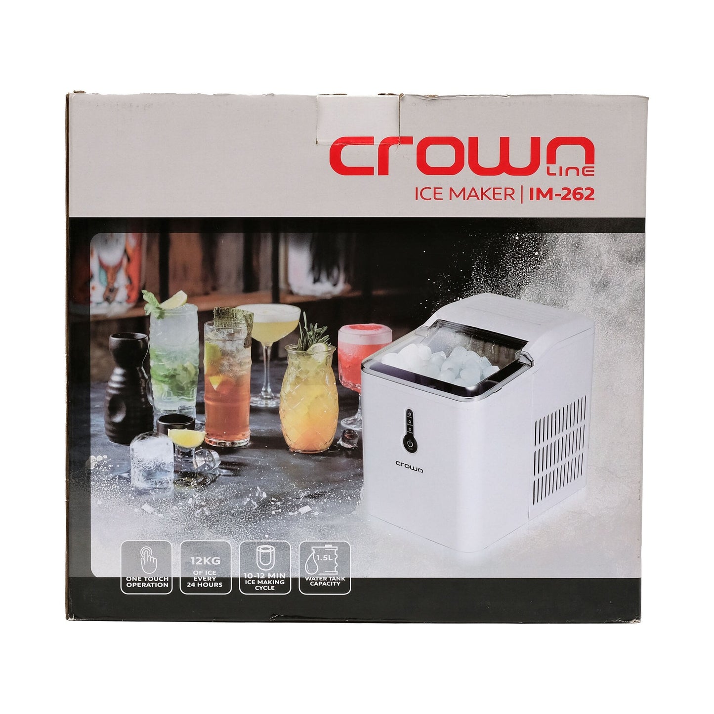 Crown Line Counter Top Ice Maker, 1.5L, White - COOLBABY