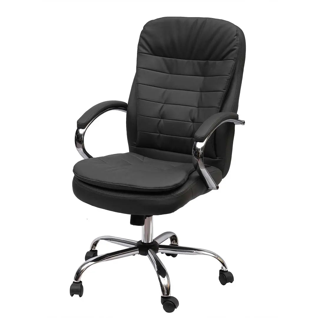Low Back Office Chair – 1121HA Ergonomic PU Leather Chair (Black)