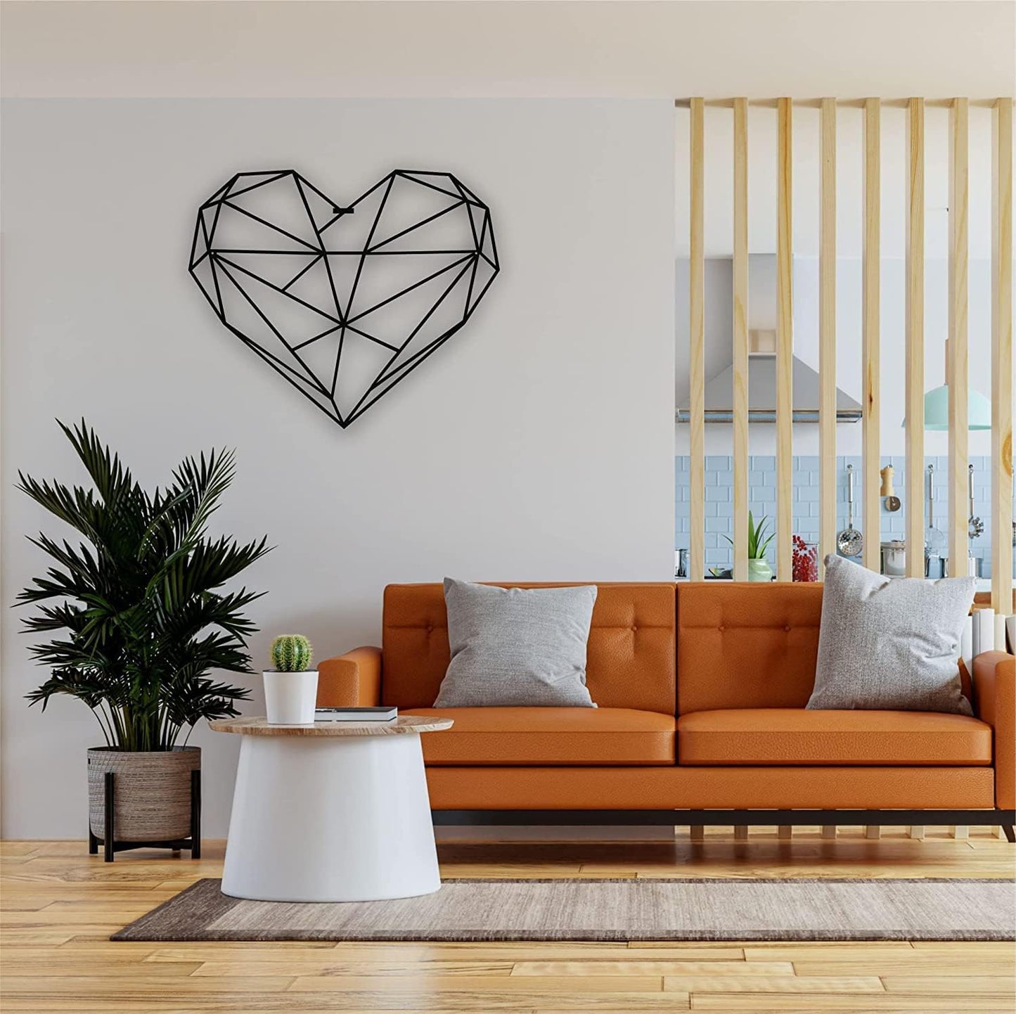COOLBABY WWG42 Black Geometric Heart Wall Sticker for Home Decor Shaped Art Modern | Living Room WWG42-SRK - COOLBABY