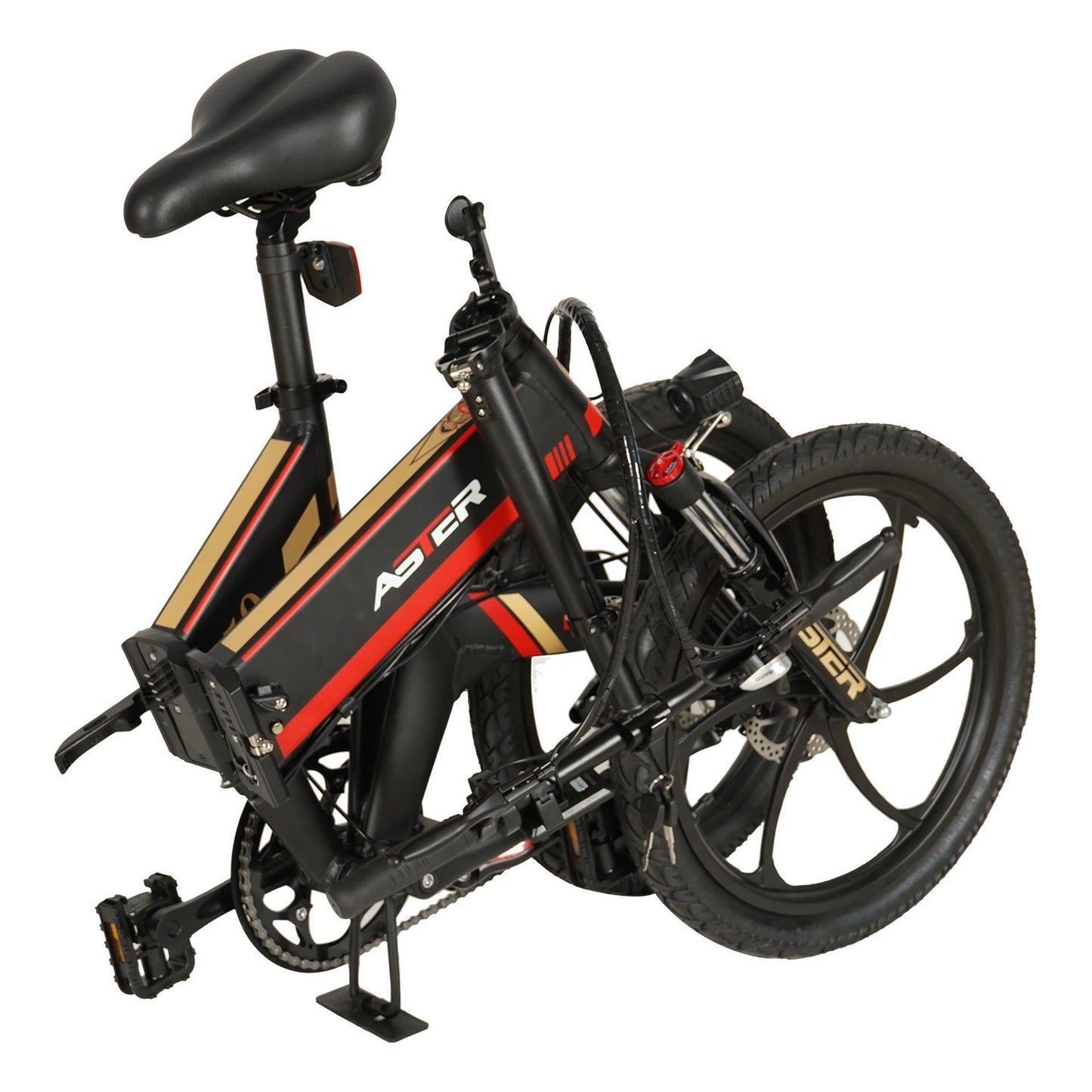 Aster Electric Multi-purpose Bicycle with 7 Gear, 20 Inch - Red & Black - COOLBABY