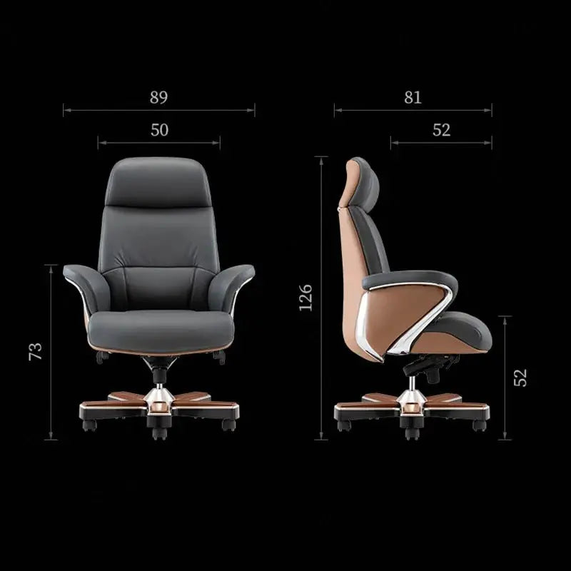 Highback Executive Office Chair – 1605A Premium Leather Ergonomic Chair