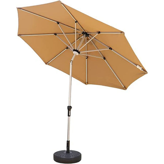 Yatai Solar LED Light Bars Patio Outdoor Sunshade Umbrella, Brown - COOLBABY