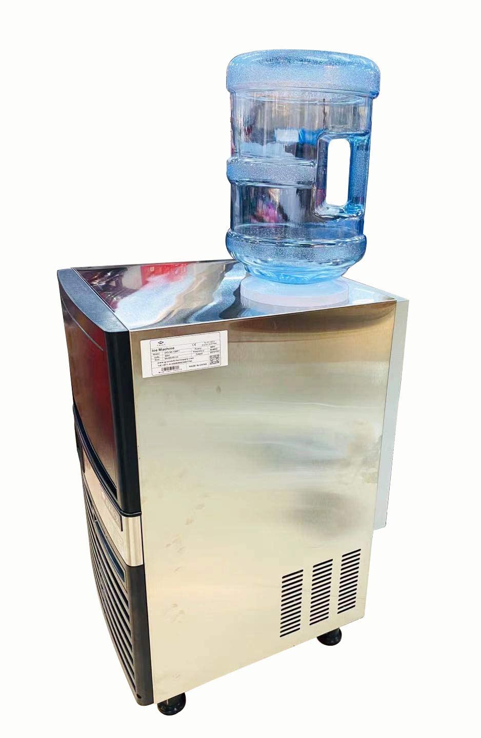 Commercial Stainless Steel Ice Maker – 55kg/24h Production, 18kg Storage, Dual Water Inlet, 360W Heavy‑Duty Ice Machine - COOLBABY