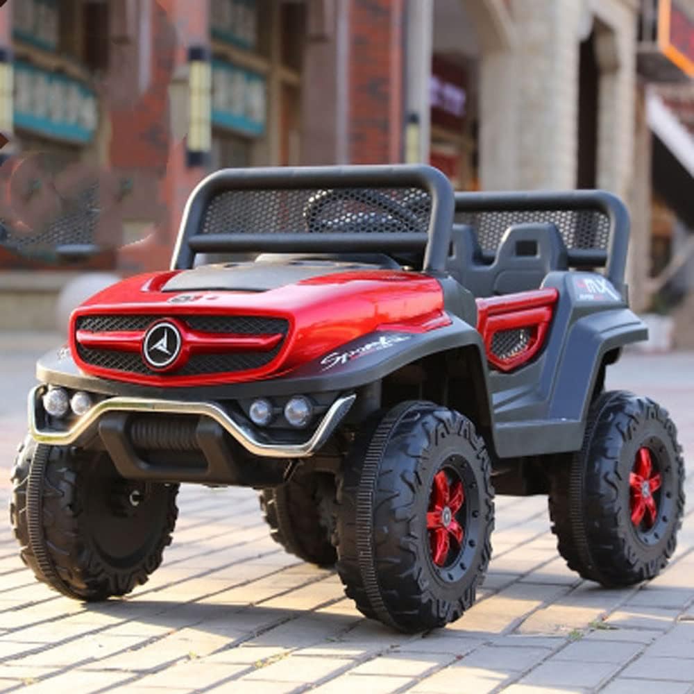 GettBoles 158 Battery Operated Ride on Jeep for Kids with Music, Lights and Swing- Electric Remote Control Ride on Jeep for Children to Drive of Age 1 to 6 Years, Metallic Red - COOLBABY