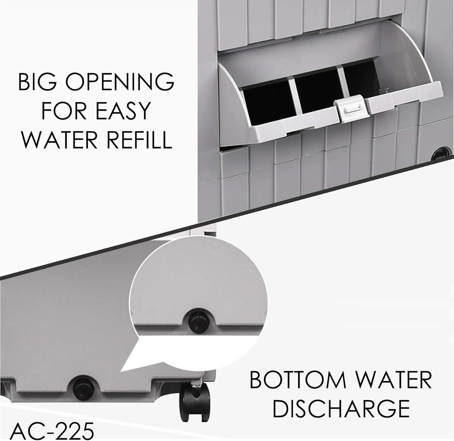 Crownline Portable Evaporative Air Cooler, White, AC-225 - COOLBABY