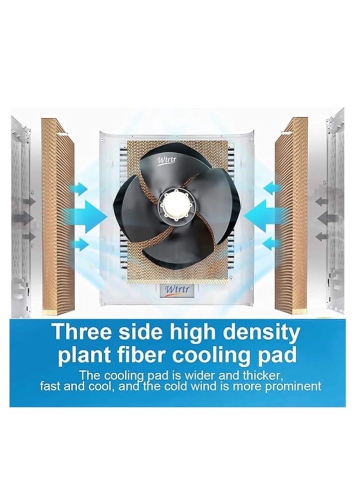 120L Heavy‑Duty Evaporative Air Cooler – 550W Industrial Cooling Fan, 3 Wind Speeds, Automatic Swing, Large Water Tank, Portable Floor‑Standing Home & Outdoor Cooler - COOLBABY
