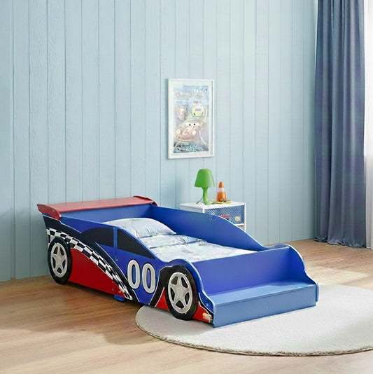 Ranger 70×130 Toddler Bed – Red & Blue, Engineered Wood, Painted Finish - COOLBABY